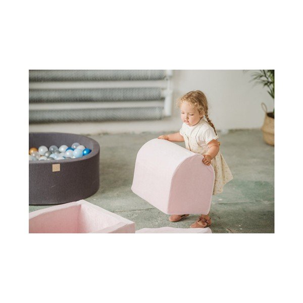 Svetlosivé zamatové penové ihrisko 45x143x30 cm Montessori – Meowbaby-image-4