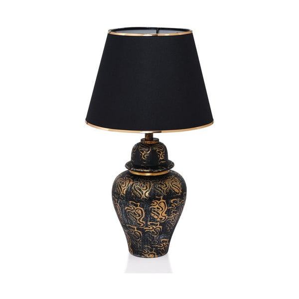 Čierna stolová lampa s textilným tienidlom (výška  54 cm) Derin – Opviq lights-image-2