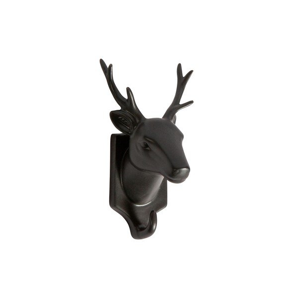 Čierna porcelánová závesná dekorácia WOOOD Nona Deer-image-1
