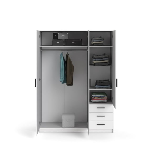 Biela šatníková skriňa 147x200 cm Sprint – Tvilum-image-2