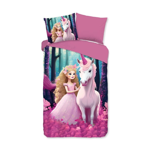 Ružové detské obliečky na jednolôžko/predĺžené z mikrovlákna 140x220 cm Julia – Good Morning