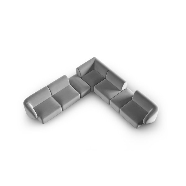 Sivá zamatová rohová pohovka Paolo – Milo Casa-image-1