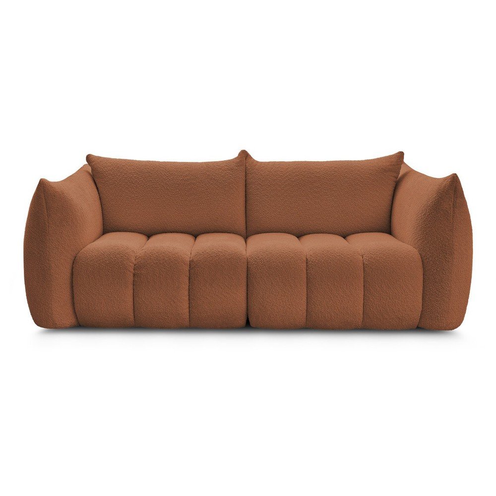 Oranžová pohovka z textílie buklé 234 cm Azra – Bobochic Paris