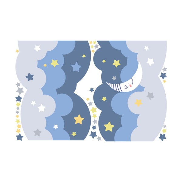Nástenná samolepka Ambiance Scandinavian Clouds With Stars And Moon-image-2