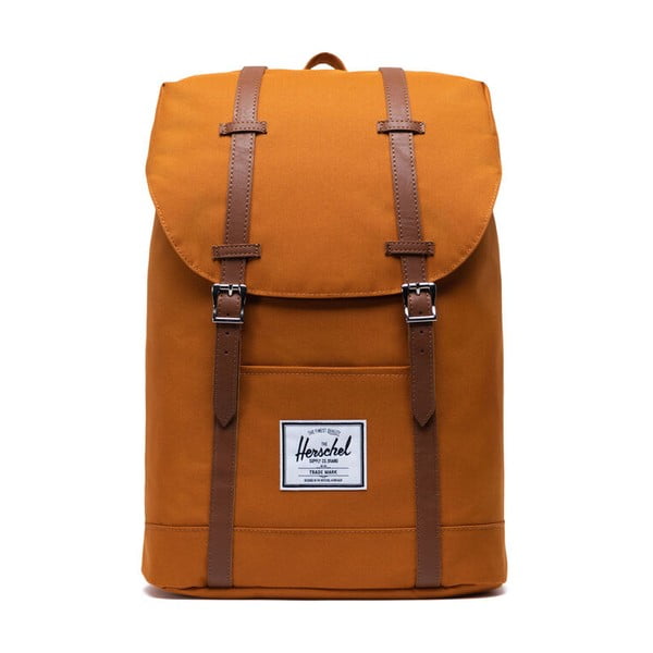 Oranžový batoh s hnedými popruhmi Herschel Retreat, 19,5 l