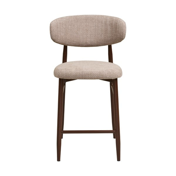 Béžová/tmavohnedá čalúnená barová stolička (výška sedadla 65 cm) Levanto – House Nordic-image-4