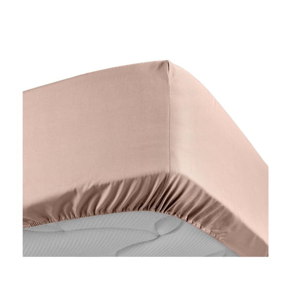 Ružová napínacia plachta z bavlneného perkálu 160x200 cm Percaline – douceur d'intérieur-image-3