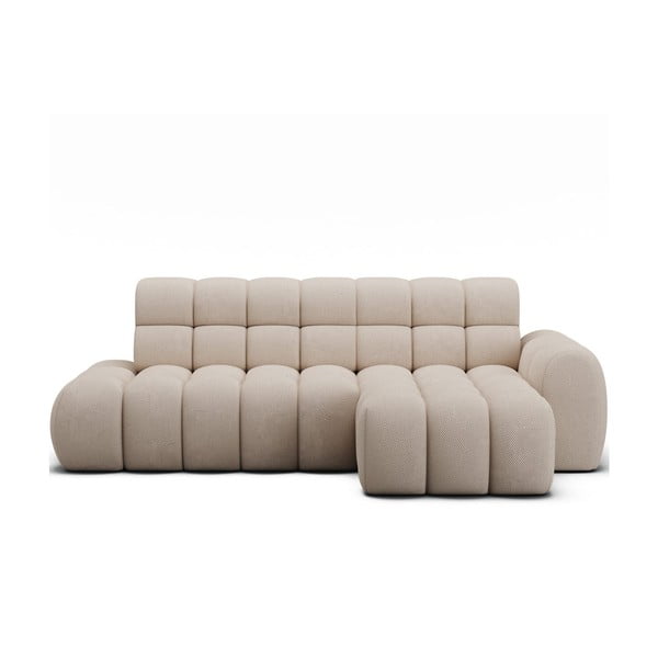 Béžová rozkladacia rohová pohovka (pravý roh/s leňoškou) Ceedro – ELTAP