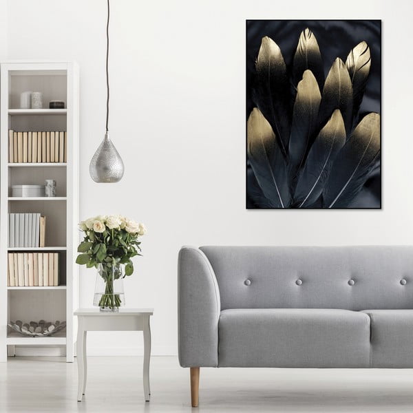 Obraz 50x70 cm Golden Feather – Malerifabrikken-image-1