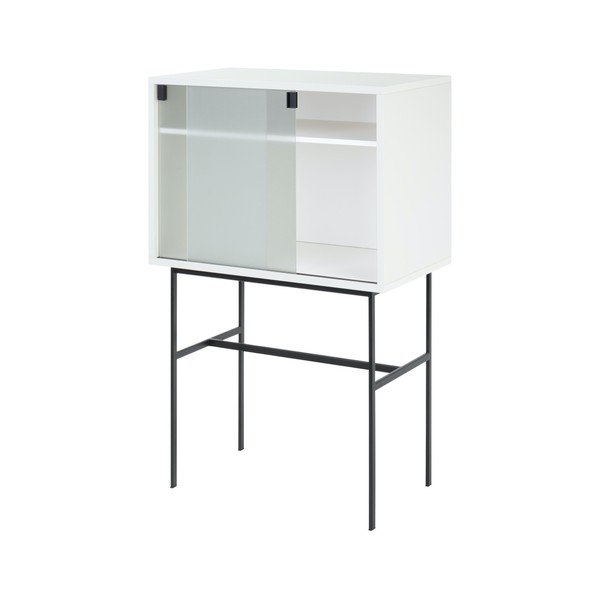 Sivobéžová vitrína s posuvnými dverami 70x109x40 cm Lekko – noo.ma