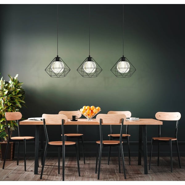 Čierne závesné svietidlo so skleneným tienidlom VERNHAM – EGLO-image-1