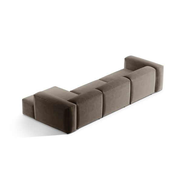 Hnedá rohová pohovka (pravý roh/s leňoškou) Bergamo – Cosmopolitan Design-image-4