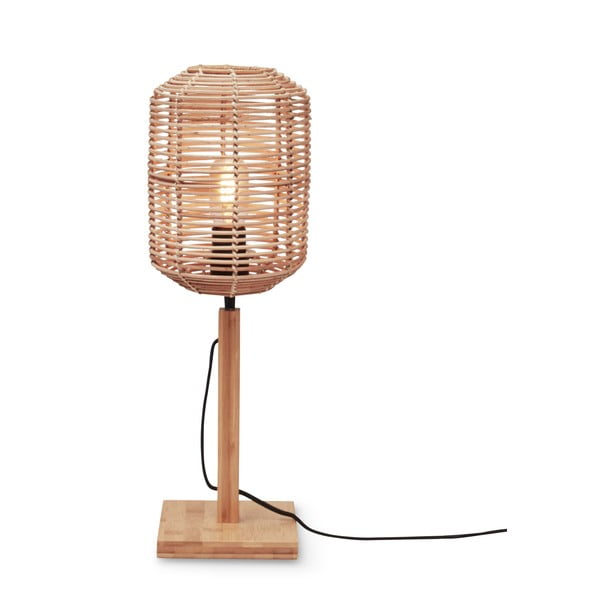 Stolová lampa s ratanovým tienidlom v prírodnej farbe (výška 45 cm) Tanami – Good&amp;Mojo