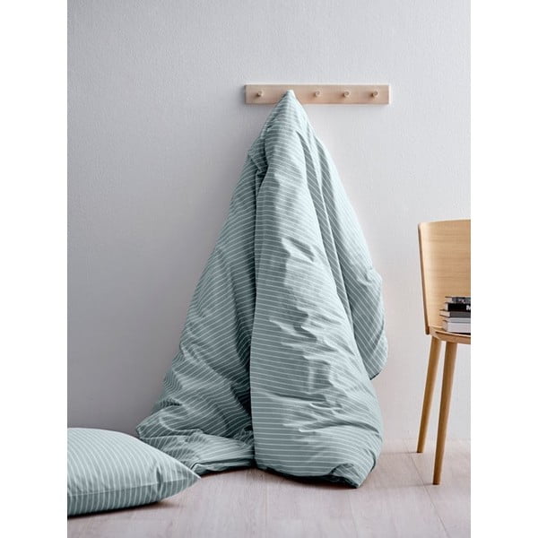 Svetlomodré obliečky na jednolôžko z ranforce bavlny Södahl Stripes, 140 x 200 cm-image-1