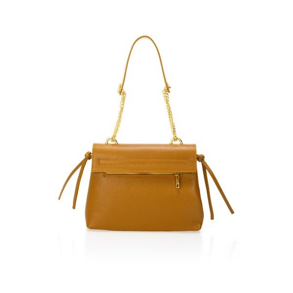 Oranžová kožená kabelka Federica Bassi Anna-image-2