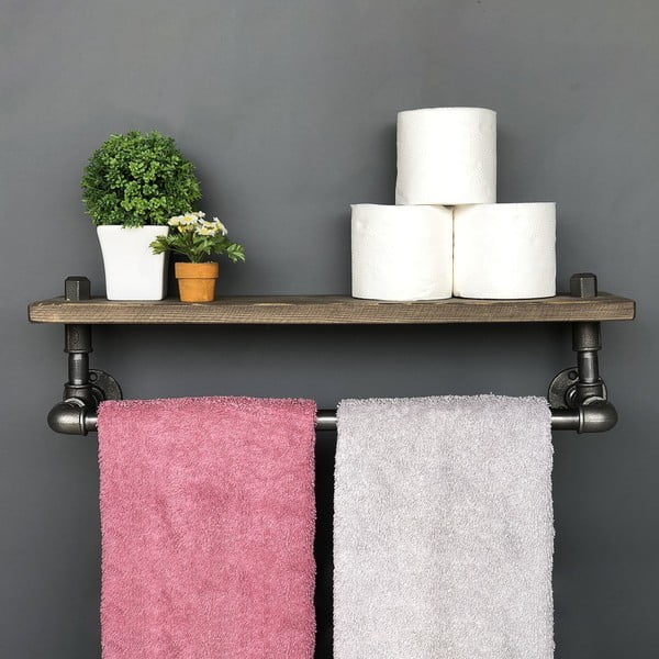 Drevená polica s háčikmi Raffan Pipe-image-1