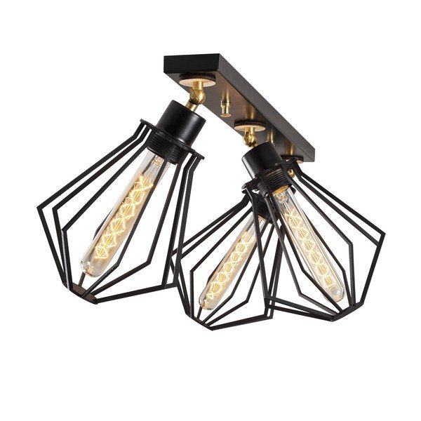Stropné svietidlo v čiernej a zlatej farbe s kovovým tienidlom ø 18 cm Oylat – Opviq lights-image-2