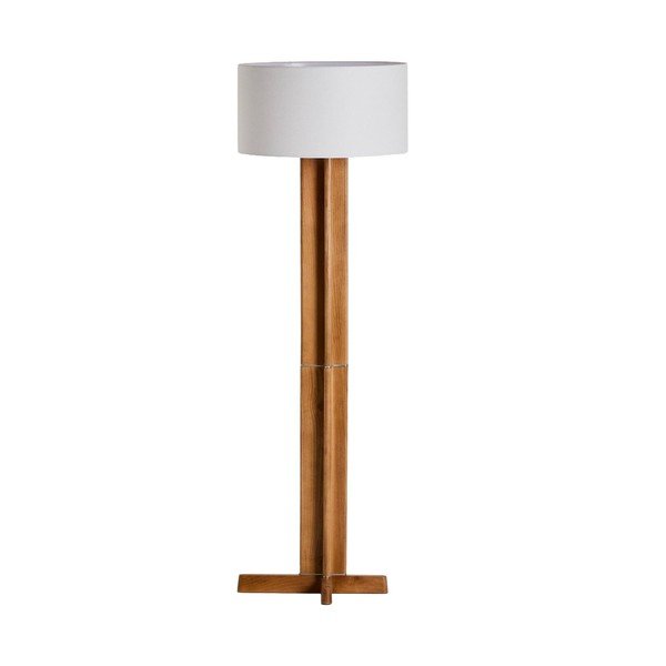 Biela/hnedá stojacia lampa s textilným tienidlom (výška  150,5 cm) Niani – Kave Home