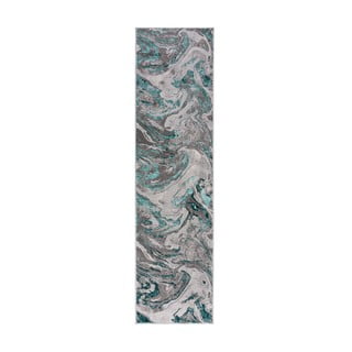 Sivo-modrý behúň Flair Rugs Marbled, 80 x 300 cm