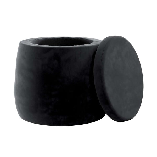 Čierny zamatový detský puf Posh Velvet – Yellow Tipi-image-1