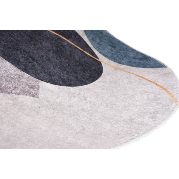Modro-sivý umývateľný koberec 80x120 cm Oval – Vitaus-image-2