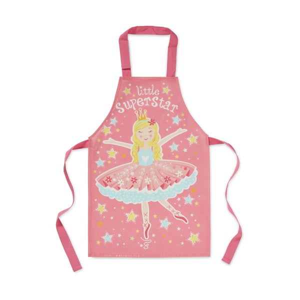 Ružová bavlnená detská zástera Cooksmart ® Little Super Star