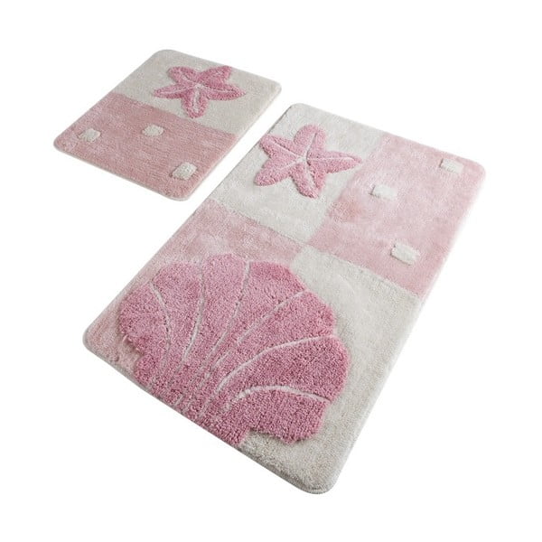 Sada 2 ružových kúpeľňových predložiek Confetti Bathmats Starfish Pink