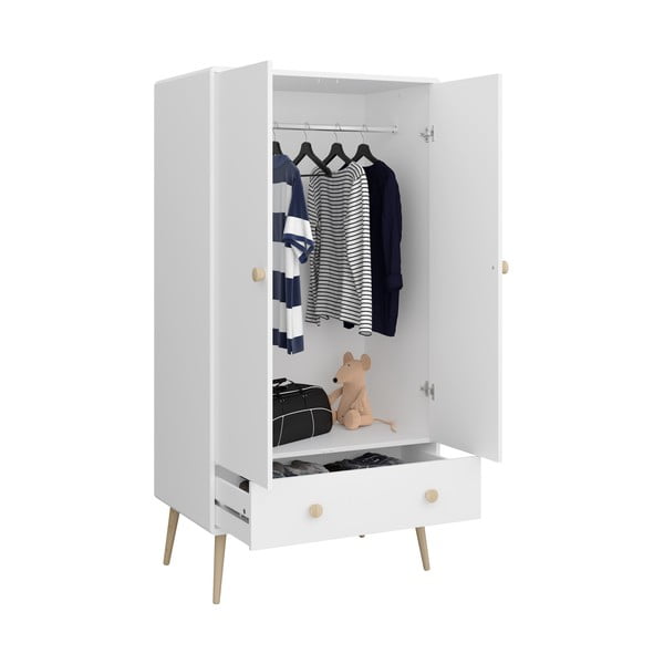 Biela detská šatníková skriňa 80x160 cm Gaia - Tvilum-image-4