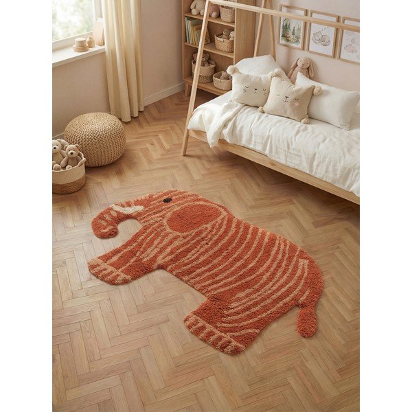 Prateľný/ručne tkaný bavlnený detský koberec v terakotovej farbe 75x120 cm Snuggle Elodie – Hanse Home-image-1