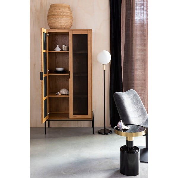 Čierno-biela stojacia lampa so skleneným tienidlom (výška 145 cm) Orion – Zuiver-image-1