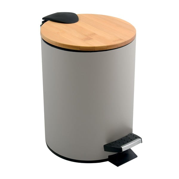 Taupe nášľapný oceľový odpadkový kôš 3 l Adonis – Spirella