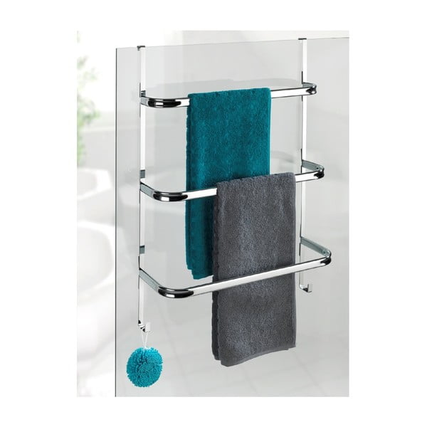 Strieborný samodržiaci věšiak na uteráky Wenko Towel Holder Chrome, 21 × 54 cm-image-3