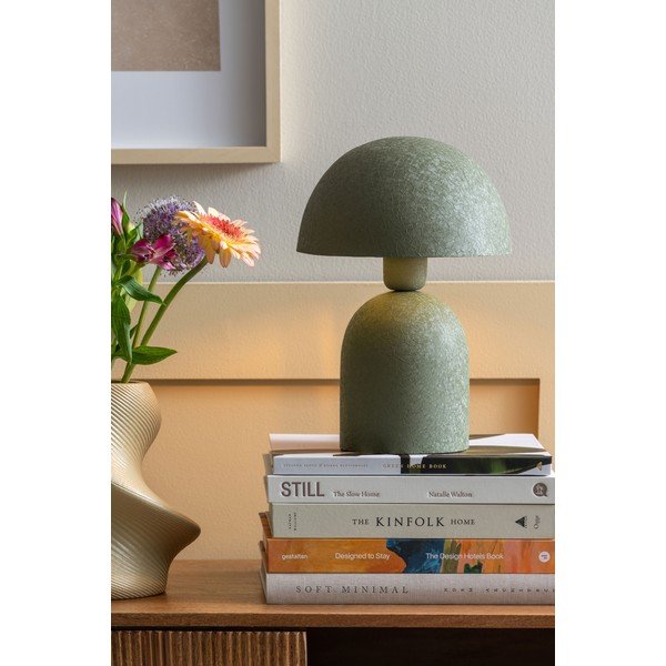 Zelená stolová lampa s kovovým tienidlom (výška 30 cm) Boaz – Leitmotiv-image-4