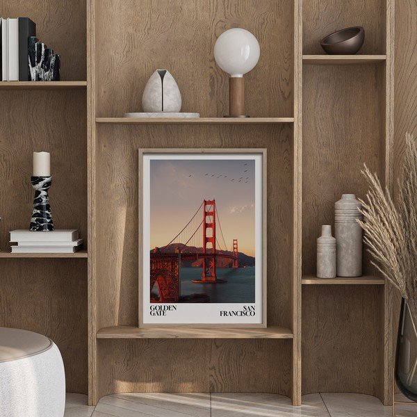 Tlačený obraz s rámom 50x70 cm Golden Gate – Styler-image-1