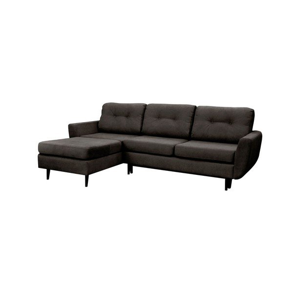 Tmavosivá rozkladacia pohovka s čiernymi nohami Mazzini Sofas Hortensia, ľavý roh-image-4