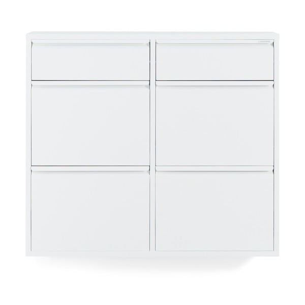 Biela kovová výklopná skrinka na topánky 98x86x15 cm Billy – Spinder Design-image-3