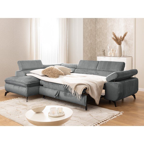 Sivá menčestrová rohová pohovka (ľavý roh/do L) Marbeya  – Ropez-image-4