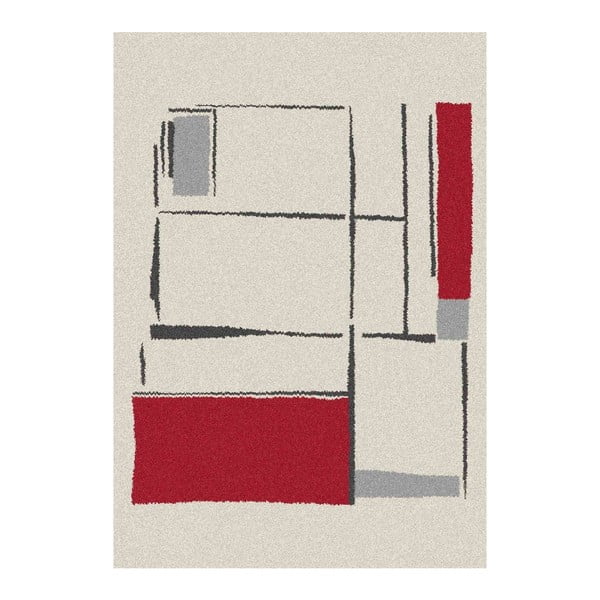 Bielo-červený koberec Universal Nature, 160 x 230 cm