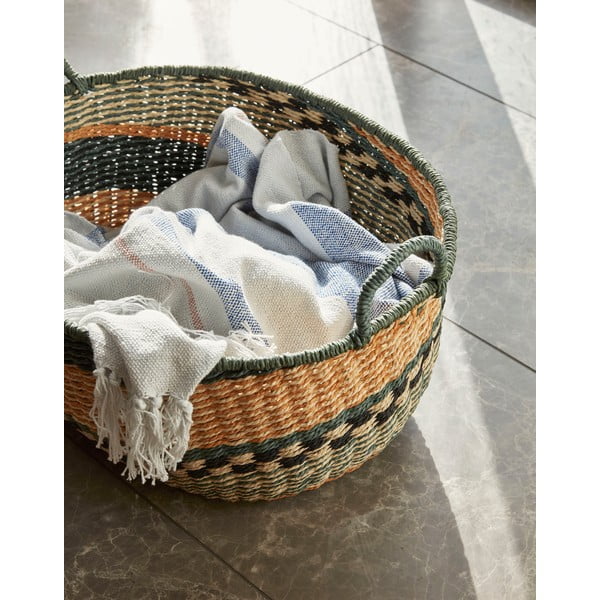 Béžovo-modrý bavlnený pléd Hübsch Dream, 140 x 200 cm-image-3