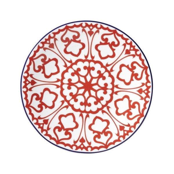 24-dielny set bílého porcelánového riadu s červeným vzorom Kütahya Porselen Desen-image-3