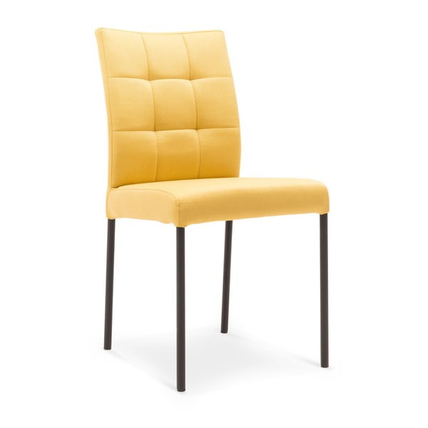 Žltá jedálenská stolička s čiernymi nohami Mossø Verto