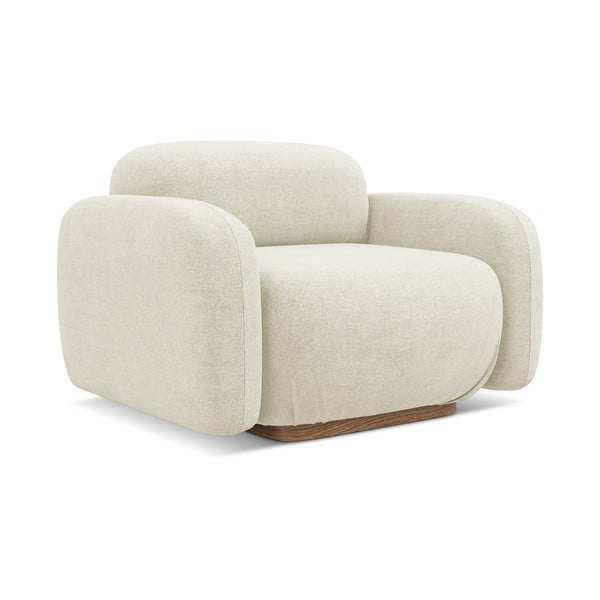 Krémovobiely modul pohovky z textílie buklé Ailani – Makamii