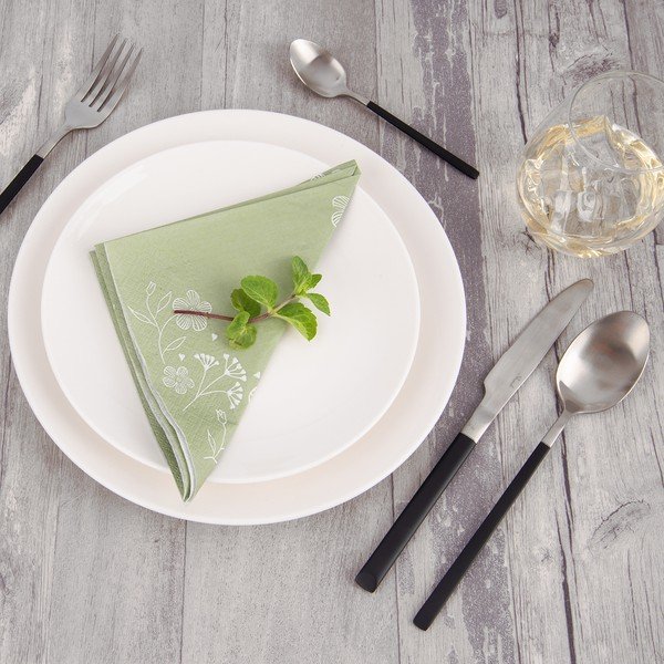 Čierny/v striebornej farbe antikoro príbor 24 ks Skandi – Orion-image-3