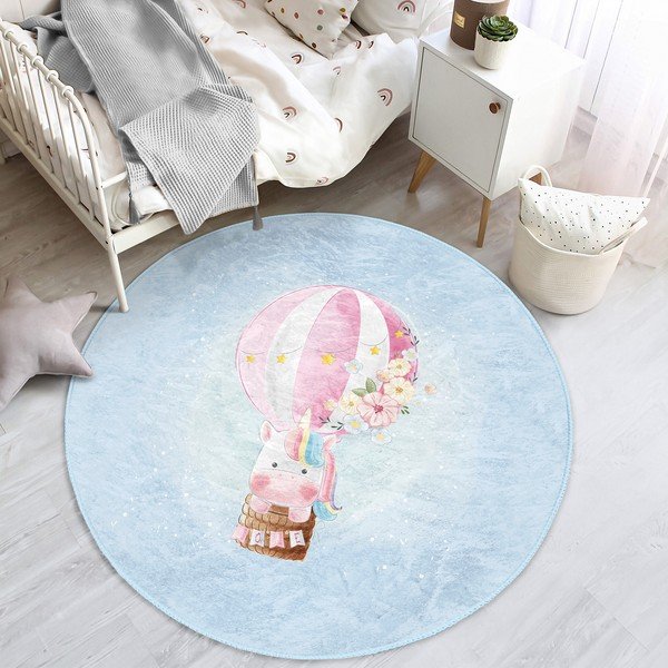 Svetlomodrý detský koberec ø 100 cm Comfort – Mila Home-image-3