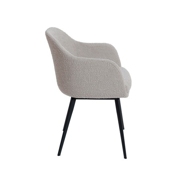 Béžové čalúnené jedálenské kreslo s podrúčkami Leone – Light & Living-image-2