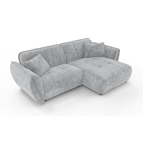 Svetlosivá ženilková rohová pohovka (pravý roh/s leňoškou) Nelia – Ropez-image-2