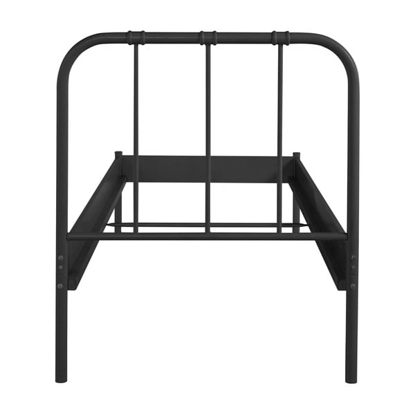 Čierna kovová jednolôžková posteľ bez roštu 90x200 cm Aaron – Støraa-image-4