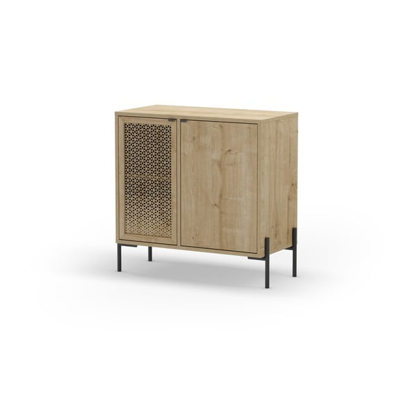 Nízka komoda v dekore duba v prírodnej farbe 80x80 cm Inca – Marckeric-image-4