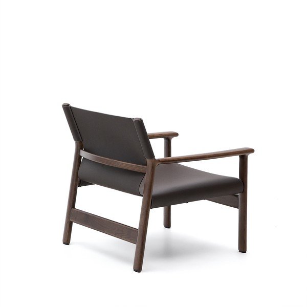 Tmavohnedé kožené kreslo Jan – Kave Home-image-4