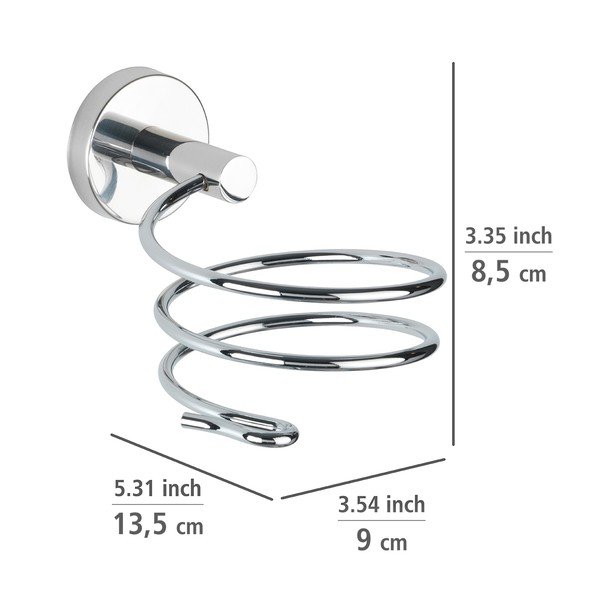 Nástenný držiak na fén z nehrdzavejúcej ocele v lesklej striebornej farbe Bosio – Wenko-image-1